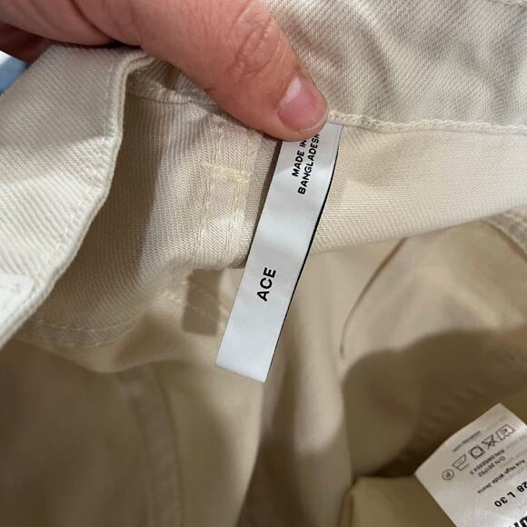 ASOS Weekday ACE High Rise Wide Jeans 100% Cotton In Beige Size 28 - Picture 8 of 14